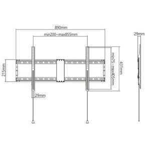 Gembird WM-90F-01 TV-Halterung 2,29 m (90") Schwarz