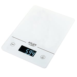Adler AD 3170 Kitchen Scale, Transparent, White, Rectangular, Electronic Kitchen Scale
