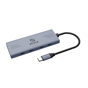 Akasa AK-CBCA32-18BK USB-Typ-C-Hubs und -Konzentratoren 10000 Mbit/s Grau