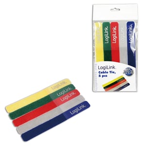 LogiLink KAB0008 kabelband Blå, Grön, Grå, Röd, Gul