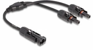 DeLOCK Solar Cable Splitter DL4, 1 x Male to 2 x Female, 30 cm, Black