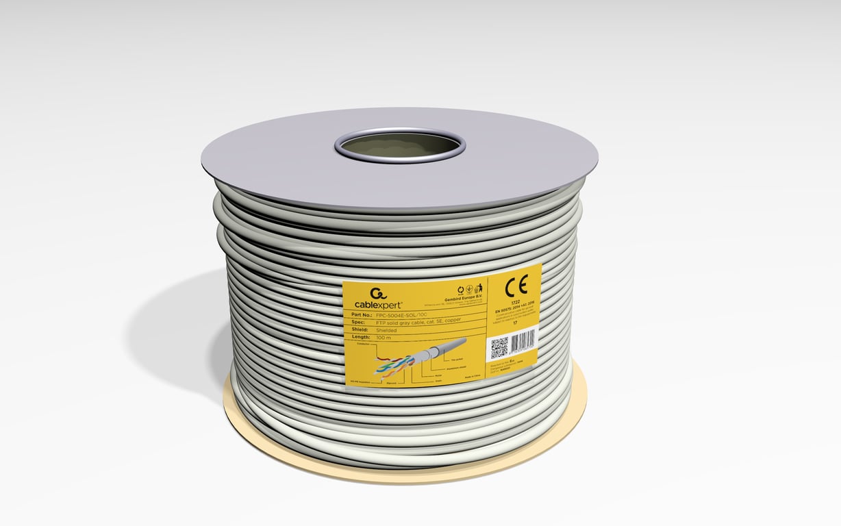Gembird CAT5e FTP 100m kabel sieciowy Szary F/UTP (FTP)