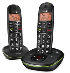 Doro PhoneEasy 105wr Duo DECT-Telefon Name und Identifizierung des Anrufers Schwarz