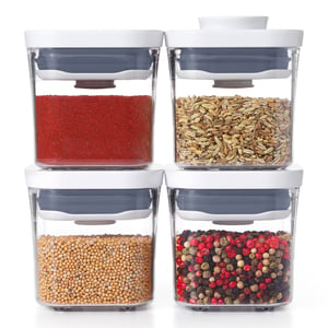 OXO 48530 Food Storage Container, Other, 0.2 L, Gray, Clear, White, 4-pack