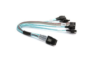 Supermicro IPASS -> 4 SATA-Kabel, 23 cm langes SATA-Kabel, 0,23 m, blau