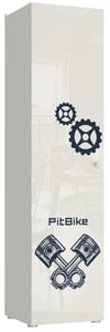 Tuckano Hyllor 50x201x55 MOTO vit/vit högblank/kugghjulstryck