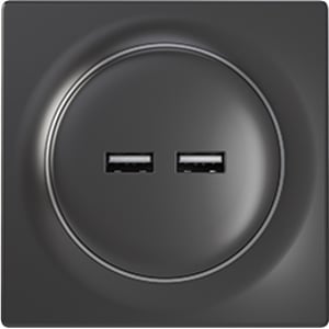 Fibaro FGWU-021-8 gniazdko elektryczne 2x USB Czarny