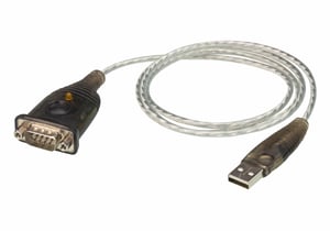 ATEN UC232A1-AT Parallelkabel, schwarz, metallisch, 1 m, USB Typ A – DB-9