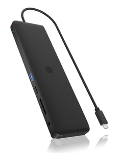ICY BOX IB-DK2116-C USB 3.2 Gen 2 (3.1 Gen 2) Type-C-dockningsstation, svart