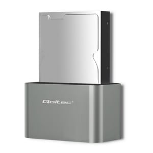Qoltec 50315 USB 3.2 Gen 1 (3.1 Gen 1) Type-A Hard Drive Docking Station, Silver