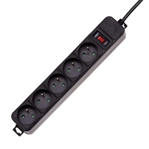 Akyga Surge protector AK-SP-05A 1,8m 5 outlets CEE7/5 +switch Czarny
