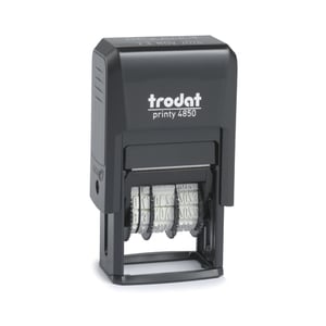 Trodat 76649 Firmenstempel, selbstfärbend, Text-/Datumsstempel, Gummi