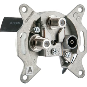 Schwaiger DSE652 531 Electrical Outlet with SAT+ TV + Radio