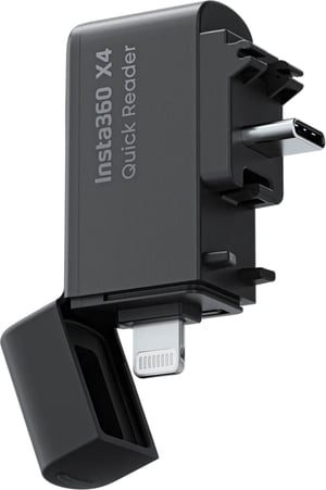 Insta360 X4 Quick Reader USB-Type C/Lightning-kortläsare, svart