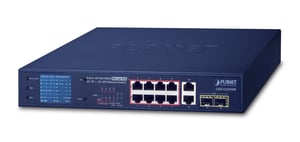 PLANET GSD-1222VHP Unmanaged Gigabit-Ethernet-Netzwerk-Switch (10/100/1000) PoE-Unterstützung 1U Blau