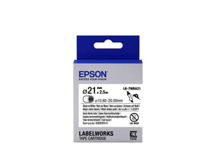 Epson Etykiety, rurka termokurczliwa (HTS), LK-7WBA21, czarno-białe, śr. 21 mm (2,5 m)