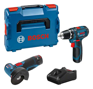 Bosch GSR 12V-15 + GWS 12V-76 +2 batteries 2 Ah + GAL 12V-40 (L) Professional Bateria