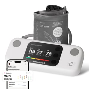 Withings WPM07-08-ALL-INT Automatic Forearm Blood Pressure Monitor, 16 users.
