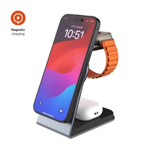 FIXED FIXMPOS-AL-GR ładowarka do urządzeń przenośnych Smartfon, Smartwatch, Słuchawki Szary USB Bezprzewodowe ładowanie Szybkie ładowanie Wewnętrzna