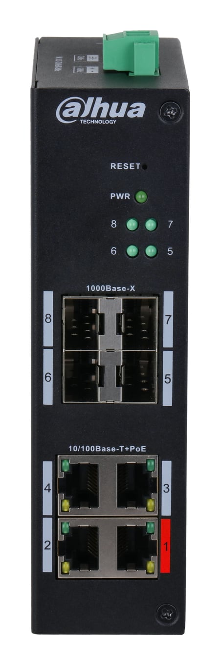 Dahua Technology HS4408-4ET-96 przełącznik sieciowy Zarządzany L2 Fast Ethernet (10/100) Obsługa PoE Desktop Czarny