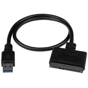 StarTech USB312SAT3CB adapter för USB 3.1 A-kablar till SATA 7+15-stiftskontakter, svart