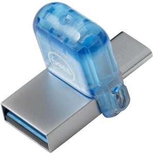 DELL AC429144 USB-minne 256 GB USB Type-A / USB Type-C 3.2 Gen 1 (3.1 Gen 1) Blå, Rostfritt stål