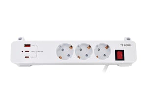 Equip 245556 2-meter Power Strip with 3 Outlets, Indoor, White