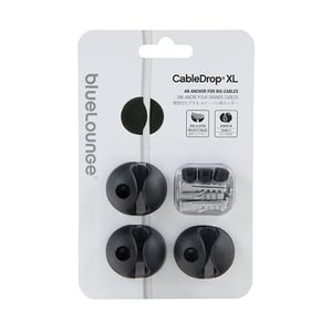 Bluelounge CableDrop XL Safety Anchor, Black, 3-pack