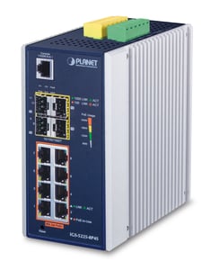 PLANET IGS-5225-8P4S Managed L2+ Gigabit-Ethernet-Netzwerk-Switch (10/100/1000) mit PoE-Unterstützung Blau, Silber