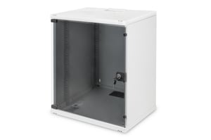 Digitus 19-tums hängande nätverksskåp, 12U-rack, 540x400, glasdörr, grå, odelad, oförpackad, 60 kg