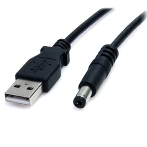 StarTech USB2TYPEM2M Power Cable, Black, 2 m, USB Barrel Type M