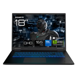 GIGABYTE GAMING A18 PRO DXJG3DEBC4SH Notebook/Laptop Intel Core 7 240H 45,7 cm (18") WQXGA 32 GB LPDDR5x-SDRAM 1 TB SSD NVIDIA GeForce RTX 5070 Ti Wi-Fi 6E (802.11ax) Windows 11 Home Schwarz