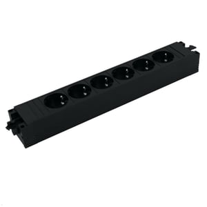 Bachmann 906.12640 förgreningsdon med 6 nätuttag, för inomhusbruk, svart