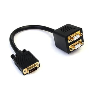 StarTech VGASPL1VV VGA-Kabel 0,3 m VGA (D-Sub) 2 x VGA (D-Sub) Schwarz