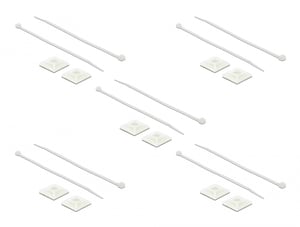 DeLOCK 18834 Kabelbinder, weißes Nylon, 10 Stück.