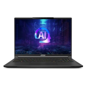 MSI Stealth A16 AI+ A3XWIG-043 AMD Ryzen AI 9 HX 370 Laptop 40,6 cm (16") Quad HD+ 32 GB LPDDR5x-SDRAM 2 TB SSD NVIDIA GeForce RTX 5080 Wi-Fi 7 (802.11be) Windows 11 Home Czarny