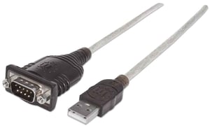 Manhattan 151849 Parallel Cable, Black, 1.8 m, USB to Serial/COM/RS232/DB9