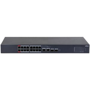 Dahua Technology DH-CS4218-16ET-190, hanterad L2-nätverksswitch med Gigabit Ethernet (10/100/1000), stöd för PoE, svart