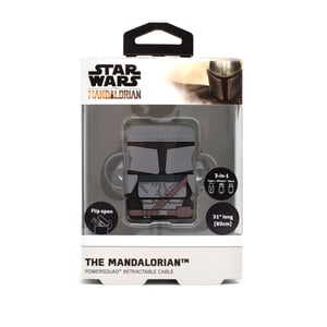 Thumbs Up PowerSquad The Mandalorian USB Cable 0.6 m USB-A to USB-C/Micro-USB-B/Lightning Black, Gray