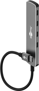 Goobay 79160 USB 3.2 Gen 1 (3.1 Gen 1) Type-C-Hubs und -Konzentratoren, 5000 Mbit/s, grau