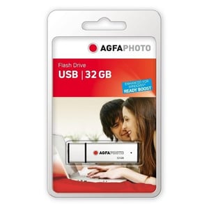 AgfaPhoto USB Flash Drive 2.0, 32GB USB Type-A Flash Drive, Silver