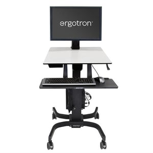 Ergotron WorkFit-C, Einzel-HD-Sitz-Steh-Arbeitsplatz, Schwarz, Grau – Multimedia-Datenblatt