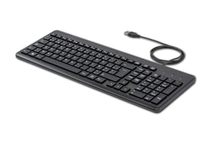 HP 150 Wired Keyboard klawiatura Uniwersalne USB AZERTY Belgijski Czarny