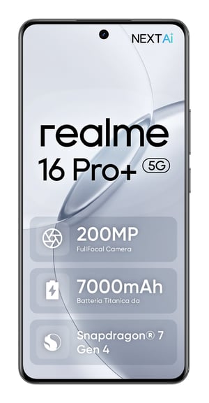 realme 16 Pro+ 17,3 cm (6.8") 5G USB Type-C 12 GB 512 GB 7000 mAh Szary