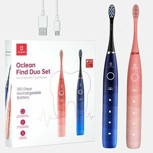 Oclean Flow Find Duo Set Dorosły Soniczna szczoteczka do zębów Niebieski, Różowy