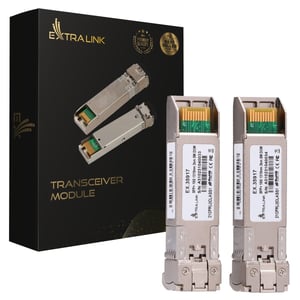 Extralink SFP+ 10G 2-pack | SFP+-modul | 10 Gbps, LC/UPC, 1310 nm, 2 km, single mode, DOM (EX.35917) nätverksmodul