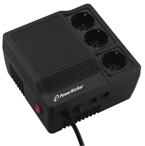 PowerWalker AVR 600 spänningsregulator 3 x nätuttag Svart