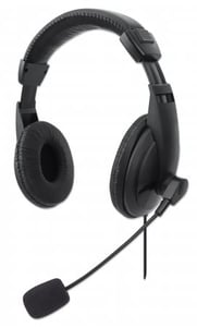 Manhattan 179881 hörlurar/headset Sladdanslutet Huvudband Kontor/callcenter USB typ A Svart