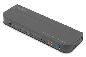 Digitus KVM-Switch, 4-Port, 4K 60 Hz, 4 x DP-Eingang, 1 x DP/HDMI-Ausgang