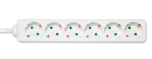 Deltaco GT-0602 5 m Power Strip with 6 Outlets, Indoor, White